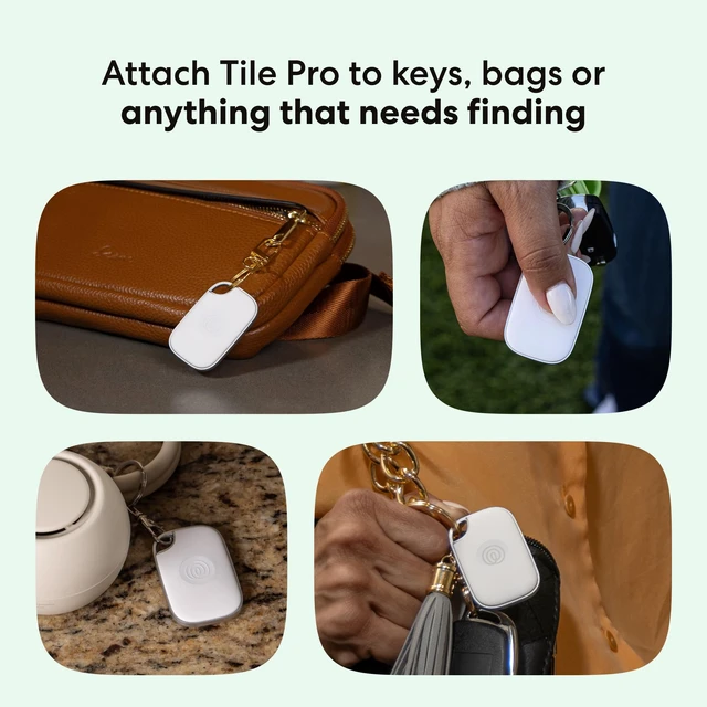 Alt view image 2 of 6 - Tile Pro - Powerful Bluetooth Tracker, Key Finder and Item Locator for Keys, Bags and More. Both iOS and Android Compatible. Phone Finder. 1-Pack (White)