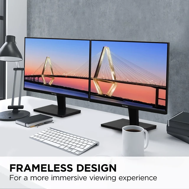 Alt view image 2 of 7 - VS2447M 24 Inch 1080p Computer Monitor, 100Hz LED Display AMD FreeSync, HDMI, VGA, Eye Care, Thin Bezels, Gaming, Laptop, PC, Mac, Anti Glare, 4ms Response, Dual Speakers, 250 Nits