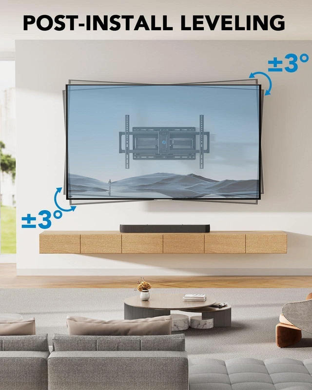 Alt view image 7 of 7 - 65 75 Inch Full Motion TV Wall Mount for LED TVs up to 132lbs, Fits 42-85 Inch Swivel TV Mount Bracket with Articulating Arms, Max VESA 600x400mm, Fits 12 16" Wood Studs