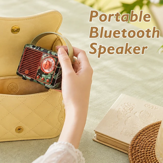 Alt view image 5 of 7 - Retro Bluetooth Speaker,Vintage Decor,Mini Gift for Men Women Girls Portable small wireless old fashion style for kitchen desk bedroom office outdoor accessories gifts