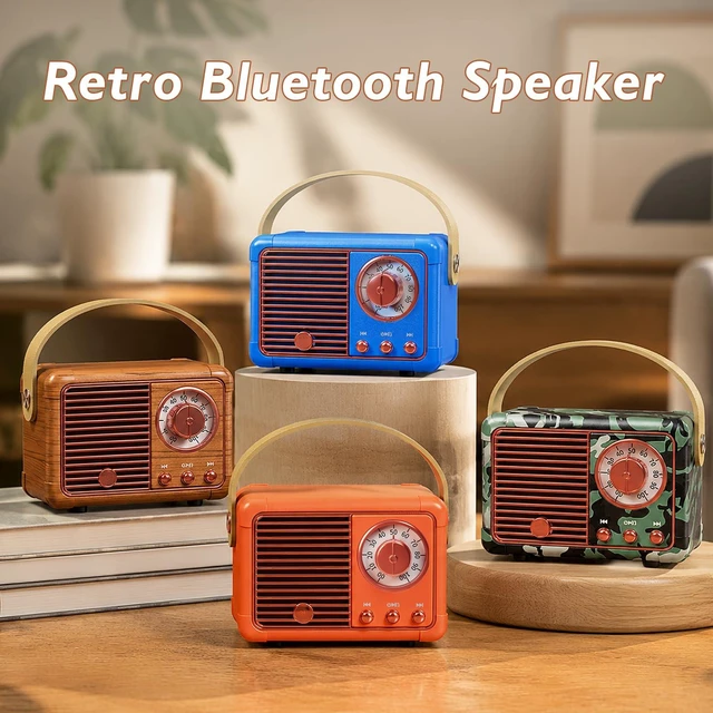 Alt view image 7 of 7 - Retro Bluetooth Speaker,Vintage Decor,Mini Gift for Men Women Girls Portable small wireless old fashion style for kitchen desk bedroom office outdoor accessories gifts