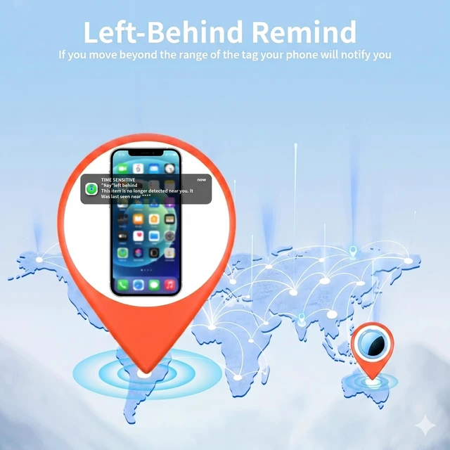 Alt view image 6 of 7 - 2 Pack Tracker Tags Finder Apple Find My MFi Certified Waterproof iOS Only Bluetooth Air Smart Tags Item Finder Locator Worldwide Tracking for Key Pets Wallet Backpack Dogs Luggage Replaceable Battery