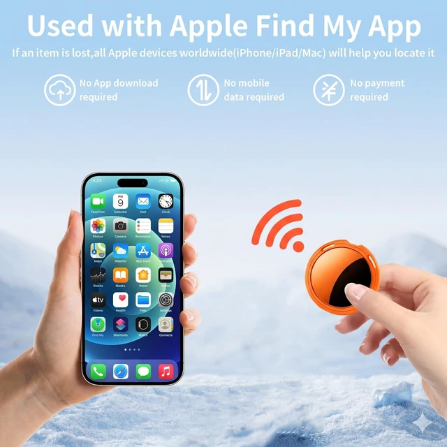 Alt view image 4 of 7 - 2 Pack Tracker Tags Finder Apple Find My MFi Certified Waterproof iOS Only Bluetooth Air Smart Tags Item Finder Locator Worldwide Tracking for Key Pets Wallet Backpack Dogs Luggage Replaceable Battery