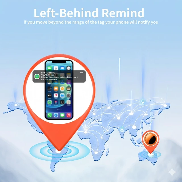Alt view image 6 of 7 - 2 Pack Tracker Tags Finder Apple Find My MFi Certified Waterproof iOS Only Bluetooth Air Smart Tags Item Finder Locator Worldwide Tracking for Key Pets Wallet Backpack Dogs Luggage Replaceable Battery