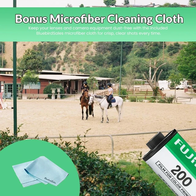 Alt view image 4 of 7 - 200 Color Negative Film (35mm Roll Film, 36 Exposures, 6-Pack) + BluebirdSales Microfiber Cleaning Cloth Bundle