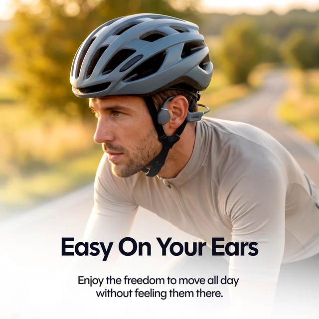 Alt view image 5 of 7 - Bone Conduction Headphones - Open Ear Running Headphones & Bluetooth Earbuds, Sweat & Water-Resistant with Mic (Gray)