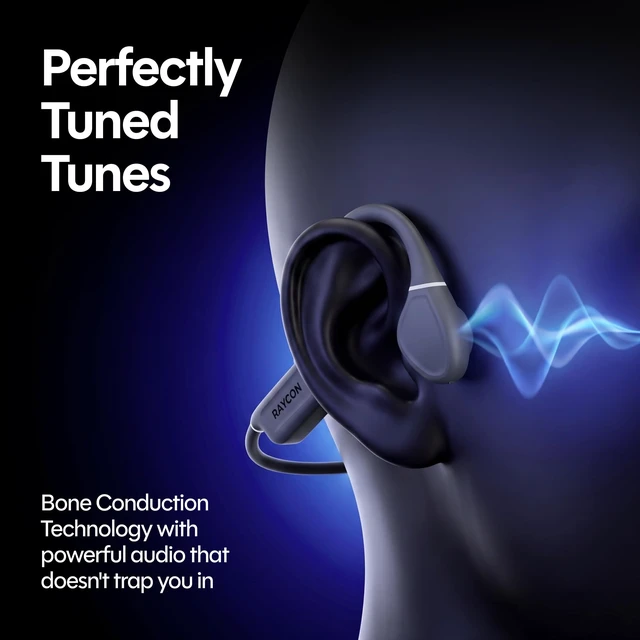 Alt view image 6 of 7 - Bone Conduction Headphones - Open Ear Running Headphones & Bluetooth Earbuds, Sweat & Water-Resistant with Mic (Gray)