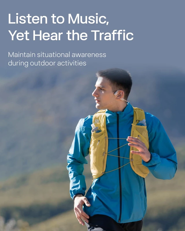 Alt view image 4 of 7 - OpenRun Pro - Open-Ear Bluetooth Bone Conduction Sport Headphones - Sweat Resistant Wireless Earphones for Workouts and Running with Premium Deep Base - Built-in Mic, with Hair Band