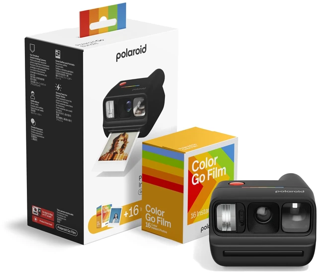 Main image of Go Generation 3 Bundle - Mini Instant Film Camera + 16 Color Photos - Black (6659) - Only Compatible with Go Film