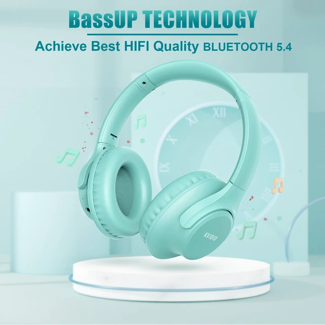 Alt view image 5 of 7 - Bluetooth Headphones Wireless Over Ear Headsets 65H Playtime Deep Bass, HiFi Stereo, Bluetooth 6.0, Microphone, Comfortable Fit, Foldable, Lightweight, Low Latency for Travel Home Office