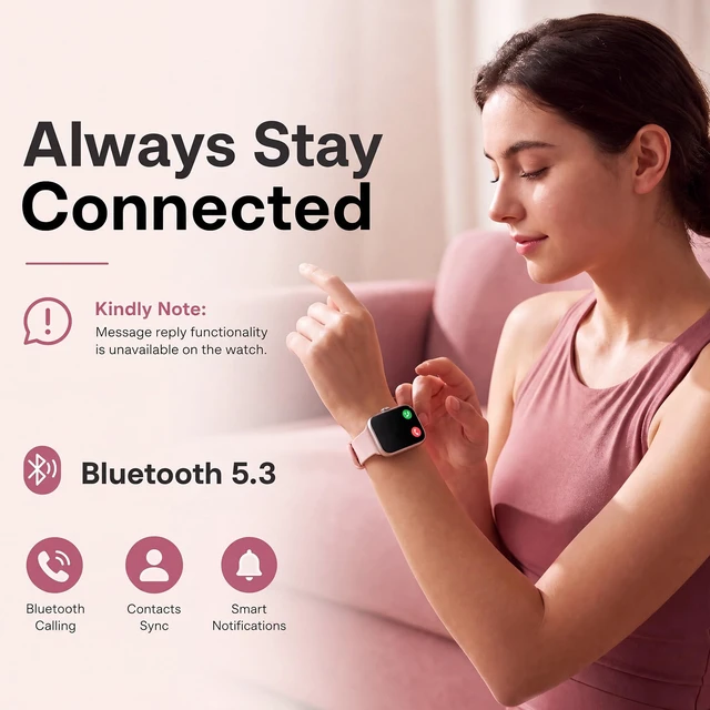 Alt view image 7 of 7 - Smart Watch for Women, Bluetooth Answer/Make Calls, 1.83"HD Screen, 2 Bands IP67 Waterproof Fitness Tracker, Heart Rate/Sleep Monitor, DIY Dial, Multi-Sport Modes Pedometer, Smartwatch for iOS/Android