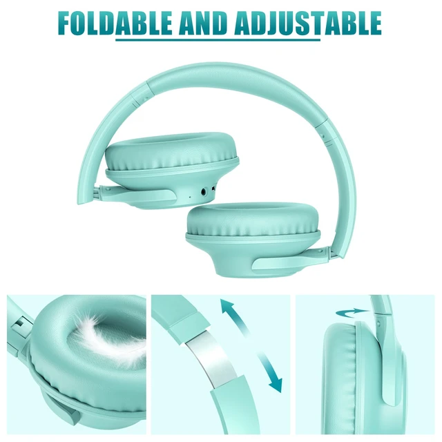 Alt view image 6 of 7 - Bluetooth Headphones Wireless Over Ear Headsets 65H Playtime Deep Bass, HiFi Stereo, Bluetooth 6.0, Microphone, Comfortable Fit, Foldable, Lightweight, Low Latency for Travel Home Office