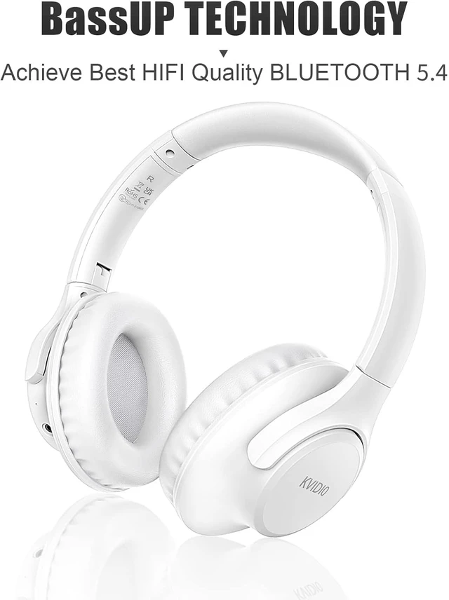 Alt view image 5 of 7 - Bluetooth Headphones Wireless Over Ear Headsets 65H Playtime Deep Bass, HiFi Stereo, Bluetooth 6.0, Microphone, Comfortable Fit, Foldable, Lightweight, Low Latency for Travel Home Office