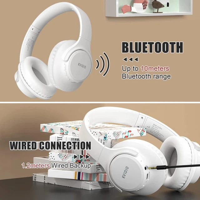 Alt view image 7 of 7 - Bluetooth Headphones Wireless Over Ear Headsets 65H Playtime Deep Bass, HiFi Stereo, Bluetooth 6.0, Microphone, Comfortable Fit, Foldable, Lightweight, Low Latency for Travel Home Office