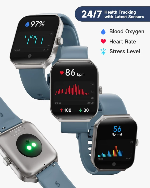 Alt view image 3 of 7 - 1.95" Smart Watch for Men Women with ALEXA, Fitness Watch for Android iOS Call Function, Message Notifications, Pedometer, Heart Rate, Sleep Monitor, 100 Sport Modes, IP68 Waterproof, 100 Watch Faces