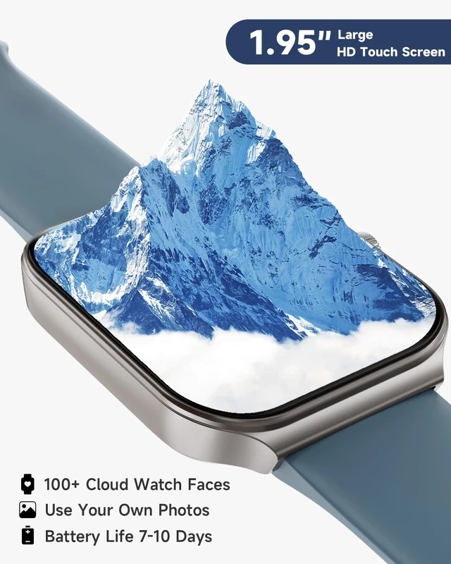 Alt view image 4 of 7 - 1.95" Smart Watch for Men Women with ALEXA, Fitness Watch for Android iOS Call Function, Message Notifications, Pedometer, Heart Rate, Sleep Monitor, 100 Sport Modes, IP68 Waterproof, 100 Watch Faces