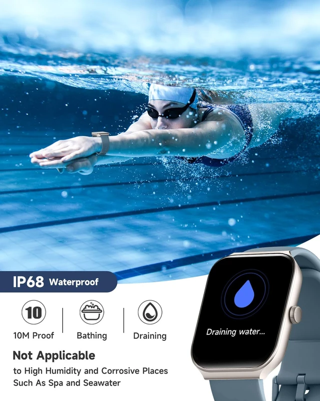 Alt view image 7 of 7 - 1.95" Smart Watch for Men Women with ALEXA, Fitness Watch for Android iOS Call Function, Message Notifications, Pedometer, Heart Rate, Sleep Monitor, 100 Sport Modes, IP68 Waterproof, 100 Watch Faces
