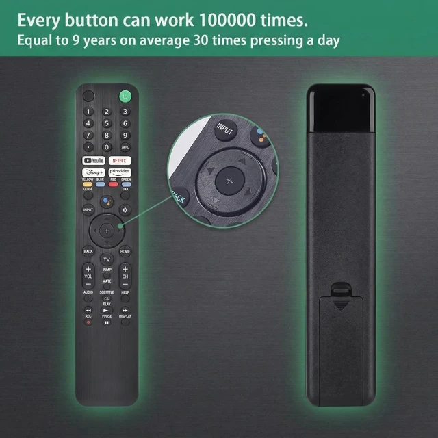 Alt view image 5 of 7 - Replacement for Sony Remote,for All 2019-2026 Bravia Smart TV Voice Control for All Sony OLED LED 4K 8K UHD,for Google TV with Shortcuts YouTube and Disney+,NEIFLX,PRM Video Buttons