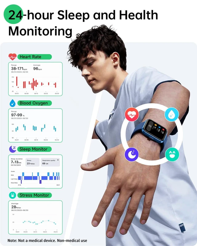 Alt view image 2 of 7 - Smart Watches for Men Women (Android/iOS), Fitness Watch, Health Tracker 1.83" Alexa Smart Watch with Calls/SMS/Reminders, 120 Sport Modes Fitness Trackers for Women Men, Heart Rate Monitor, 2 Bands