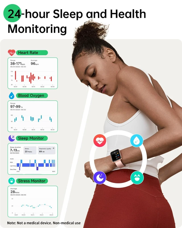 Alt view image 4 of 7 - Smart Watches for Women, 1.83" Alexa Smart Watch for Android & iPhones with Call/SMS/Reminder, 120+ Sport Modes Fitness Watch with Sleep/Heart Rate Monitor, Activity & Health Tacker, 3ATM Sport Watch