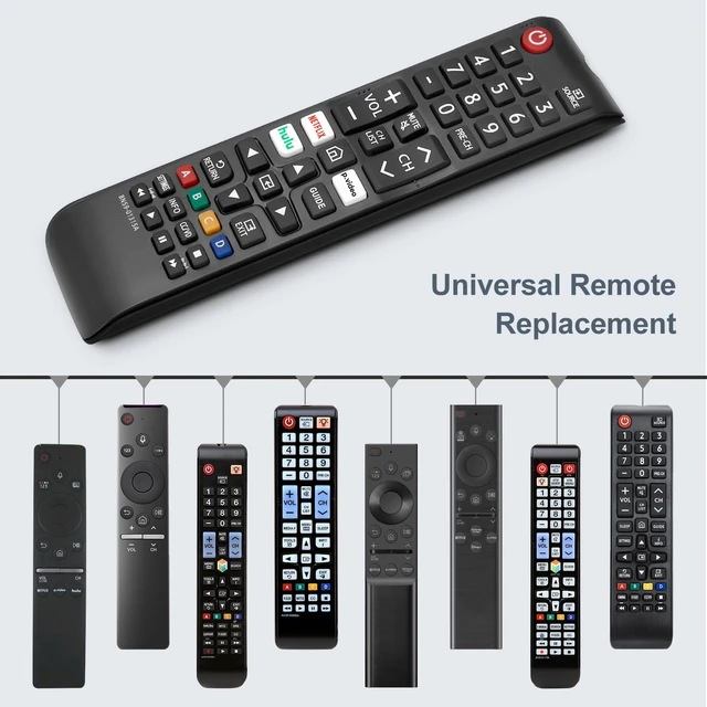 Alt view image 2 of 7 - Pack of 2 Universal for Samsung Smart TV Remote Control Replacement for Samsung TV remote, IR wireless, no pairing, 28ft range, NFLX/Hulu shortcut, ABS rubber buttons, spare set saves cost
