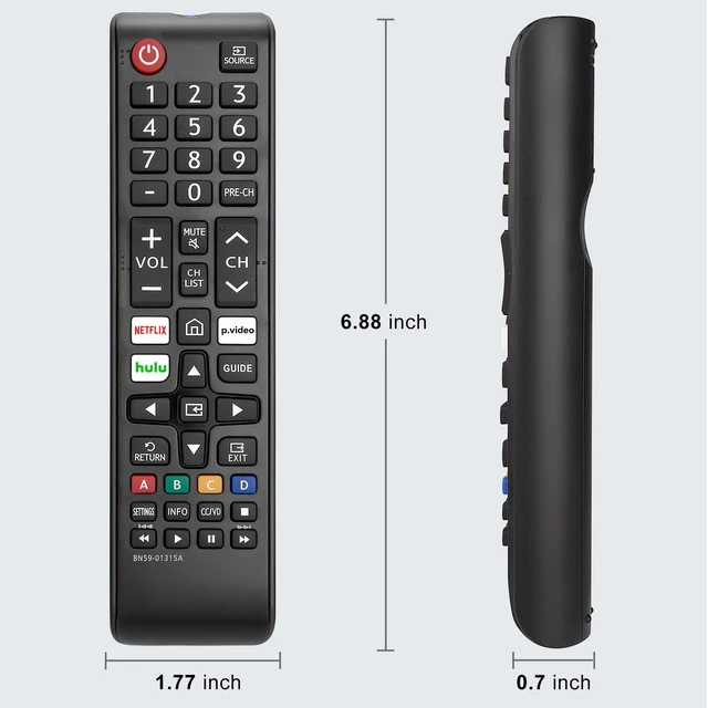 Alt view image 3 of 7 - Pack of 2 Universal for Samsung Smart TV Remote Control Replacement for Samsung TV remote, IR wireless, no pairing, 28ft range, NFLX/Hulu shortcut, ABS rubber buttons, spare set saves cost