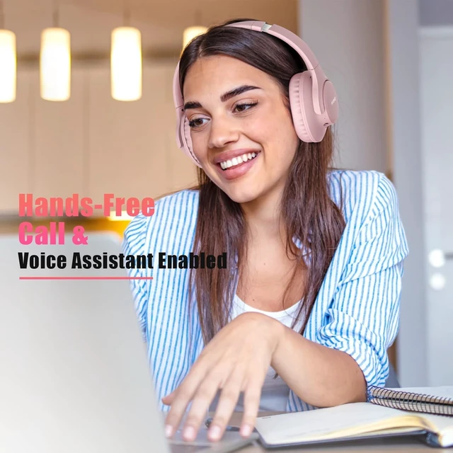 Alt view image 4 of 7 - Bluetooth Headphones Wireless Over Ear Headsets 65H Playtime Deep Bass, HiFi Stereo, Bluetooth 6.0, Microphone, Comfortable Fit, Foldable, Lightweight, Low Latency for Travel Home Office