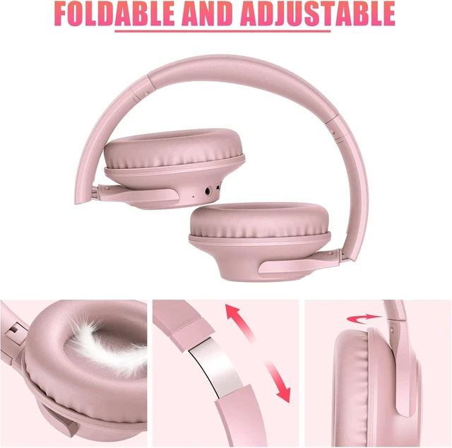 Alt view image 6 of 7 - Bluetooth Headphones Wireless Over Ear Headsets 65H Playtime Deep Bass, HiFi Stereo, Bluetooth 6.0, Microphone, Comfortable Fit, Foldable, Lightweight, Low Latency for Travel Home Office