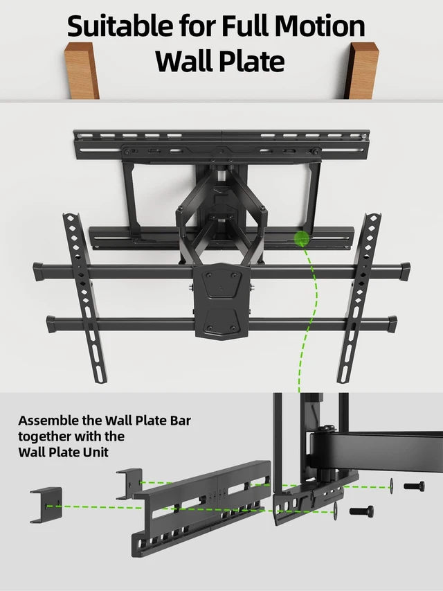 Alt view image 5 of 7 - TV Mount Extension Bracket for TV Wall Plates Fits 16-24" Wood Studs, Easy TV Centering, Max 154LBS Load Capacity XAS702