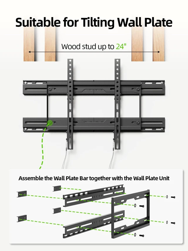 Alt view image 6 of 7 - TV Mount Extension Bracket for TV Wall Plates Fits 16-24" Wood Studs, Easy TV Centering, Max 154LBS Load Capacity XAS702