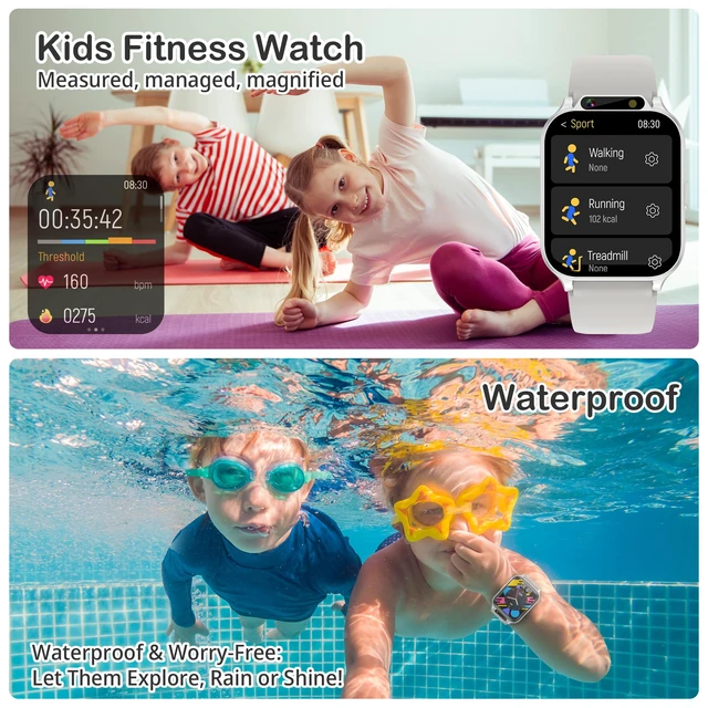 Alt view image 4 of 7 - Kids Waterproof Smart Watch Boys with Fitness Tracker Sports Activity Pedometer Heartrate SpO2 Stress Monitor Flashlight APP HD Touch Screen Camera Games for 4-13 Years Old Boys Gifts for Kids