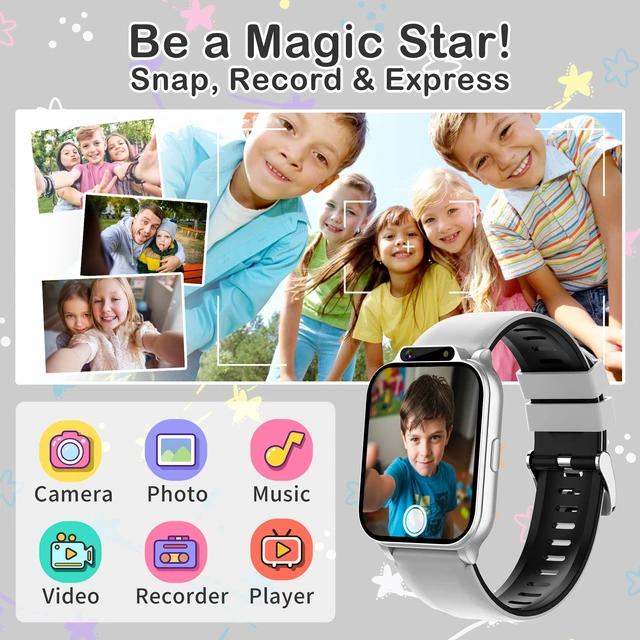 Alt view image 7 of 7 - Kids Waterproof Smart Watch Boys with Fitness Tracker Sports Activity Pedometer Heartrate SpO2 Stress Monitor Flashlight APP HD Touch Screen Camera Games for 4-13 Years Old Boys Gifts for Kids