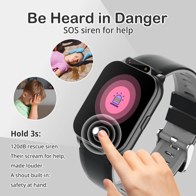 Alt view image 5 of 7 - Kids Waterproof Smart Watch with Fitness Tracker Sports Activity Pedometer Heartrate SpO2 Stress Monitor Flashlight APP HD Touch Screen Camera Games Music for 4-13 Year Old Boys Gifts for Kids