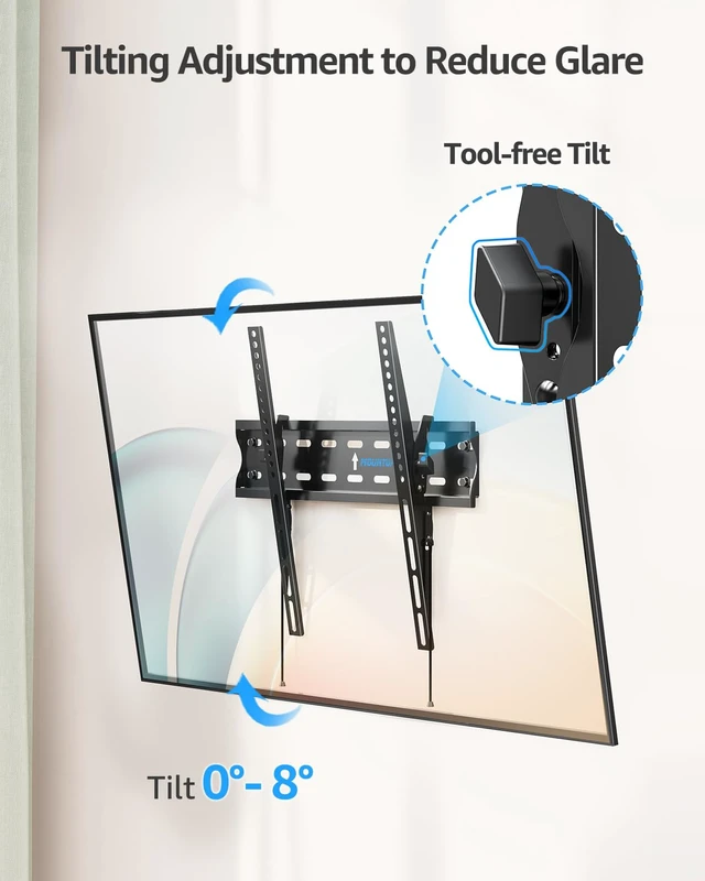 Alt view image 3 of 7 - TV Wall Mount, Tilting TV Bracket for Most 26-60 Inch LED LCD OLED Flat/Curved TVs, Low Profile Save Spacing, Fits 12" to 16" Stud, Max VESA 400x400mm up to 99 LBS