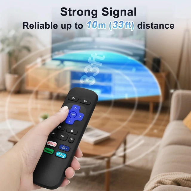 Alt view image 6 of 7 - Replacement Remote for Roku Box/Express/Premiere-NOT for Stick, TV or Game for Roku Box only (not Stick/TV). No pairing needed insert batteries & go. Durable ABS. 1-click NFLX/Dis+/Hulu/Sling