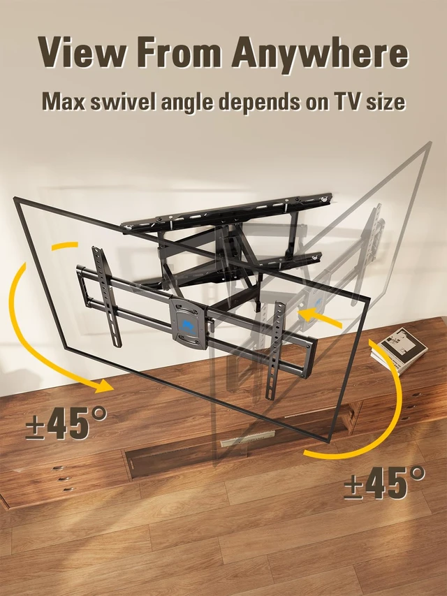 Alt view image 5 of 7 - UL Listed Full Motion TV Wall Mount for Most 42-84 Inch TVs TV Wall Mount Articulating Arm Swivel and Tilt, Loading 110 LBS, Max VESA 600x400mm, Fits 16", 18", 24" Studs MD2617-24K