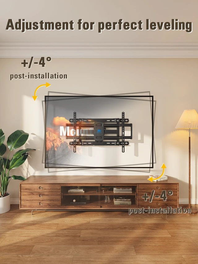 Alt view image 6 of 7 - UL Listed Full Motion TV Wall Mount for Most 42-84 Inch TVs TV Wall Mount Articulating Arm Swivel and Tilt, Loading 110 LBS, Max VESA 600x400mm, Fits 16", 18", 24" Studs MD2617-24K