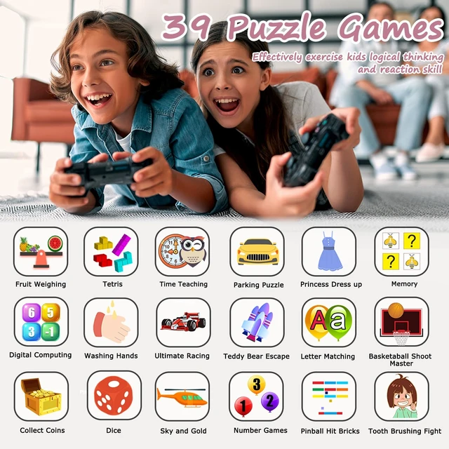 Alt view image 3 of 7 - Smart Watch for Kids with 39 Games HD Touch Touchscreen Alarm Clock Camera Music Player Pedometer Flashlight 12/24 hr Video & Audio Recording, Toys Gift for 3-12 Years Old Girls