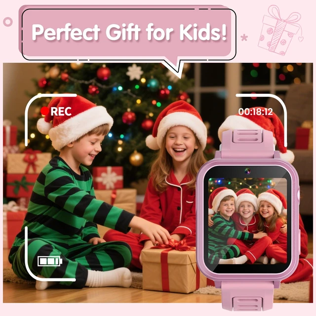 Alt view image 7 of 7 - Smart Watch for Kids with 39 Games HD Touch Touchscreen Alarm Clock Camera Music Player Pedometer Flashlight 12/24 hr Video & Audio Recording, Toys Gift for 3-12 Years Old Girls