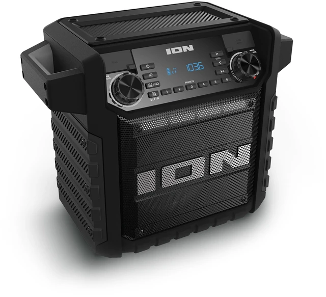 Main image of Tailgater Classic Portable Bluetooth Outdoor Speaker, Black Water Resistant, Rechargeable Battery, Radio, USB Charging, Stereo Linking, App Control, for Parties and Outdoor Events