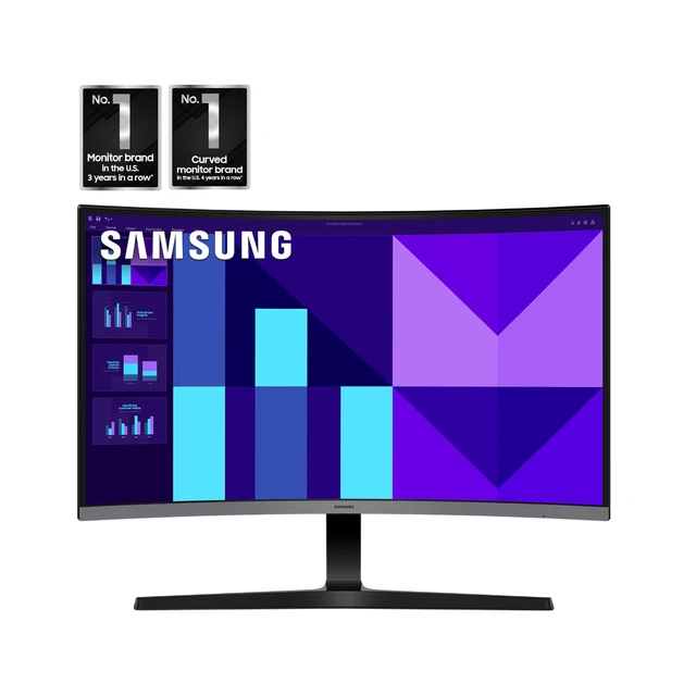 Alt view image 2 of 7 - 27-inch S3 (S39GD) FHD 100Hz Curved Monitor Game Mode, Eye Saver Mode, Multiple Connectivity with HDMI Port, Built-In Speakers, LS27D396GANXZA, 2025
