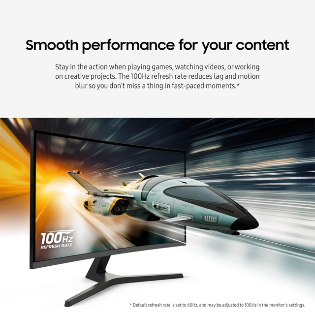 Alt view image 5 of 7 - 27-inch S3 (S39GD) FHD 100Hz Curved Monitor Game Mode, Eye Saver Mode, Multiple Connectivity with HDMI Port, Built-In Speakers, LS27D396GANXZA, 2025
