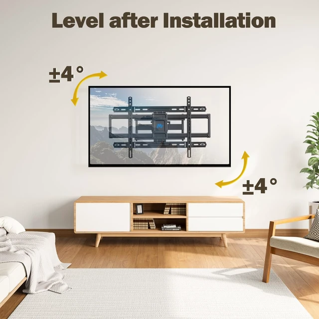 Alt view image 5 of 7 - Full Motion TV Wall Mount for 42-84 Inch TVs up to 100lbs UL Listed TV Mount with Extension, Swivel and Tilt, Wall Mount TV Bracket, Max VESA 600x400mm, Fits 16"/ 18"/ 24" Studs