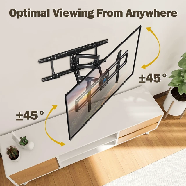 Alt view image 4 of 7 - Full Motion TV Wall Mount for 42-84 Inch TVs up to 100lbs UL Listed TV Mount with Extension, Swivel and Tilt, Wall Mount TV Bracket, Max VESA 600x400mm, Fits 16"/ 18"/ 24" Studs