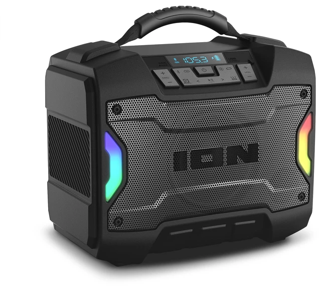 Main image of Tailgater TD Outdoor Portable Bluetooth Speaker With 6 LED Light Modes, Mic In, FM Radio, USB Port, Rechargeable Battery, IPX5 Water-Resistant, Wireless Stereo-Link, App