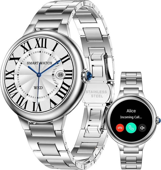 Main image of Luxury Smart Watches for Women, 1.19" AMOLED, DA GPT, Answer/Make Call Heart Rate/Blood Pressure/SpO2/Sleep Tracker, AI Watch Face, 107 Sport Modes Fitness Tracker, IP67 Waterproof, iOS/Android