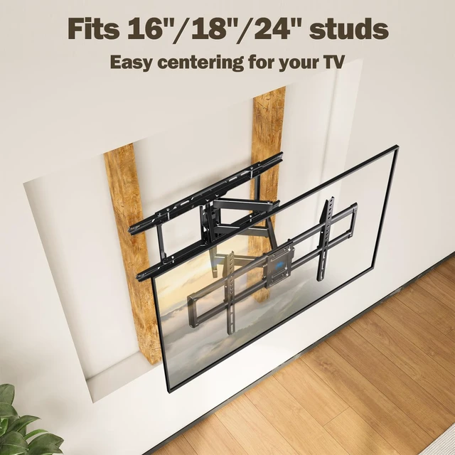 Alt view image 6 of 7 - Full Motion TV Wall Mount for 42-84 Inch TVs up to 100lbs UL Listed TV Mount with Extension, Swivel and Tilt, Wall Mount TV Bracket, Max VESA 600x400mm, Fits 16"/ 18"/ 24" Studs