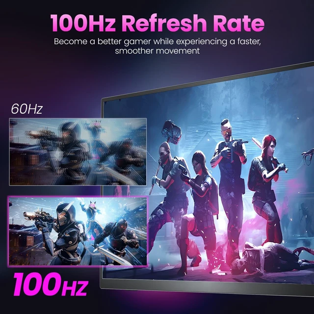 Alt view image 4 of 7 - Portable Monitor 18.5 inch FHD 130% sRGB 100Hz HDR HDMI USB-C Travel Monitor for Laptop MacBook PC Surface PS5 Xbox, Large External Display with Cover & Speakers, VESA Compatible