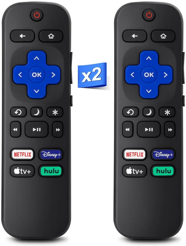 Main image of Replacement Remote Control Only for Roku TV2 Pack Compatible for TCL Roku/Hisense Roku/Onn Roku/Sharp Roku/Philips Roku Smart TVs Fully Compatible with All Roku TV Models