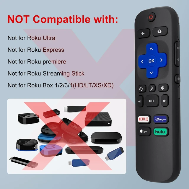 Alt view image 3 of 7 - Replacement Remote Control Only for Roku TV2 Pack Compatible for TCL Roku/Hisense Roku/Onn Roku/Sharp Roku/Philips Roku Smart TVs Fully Compatible with All Roku TV Models